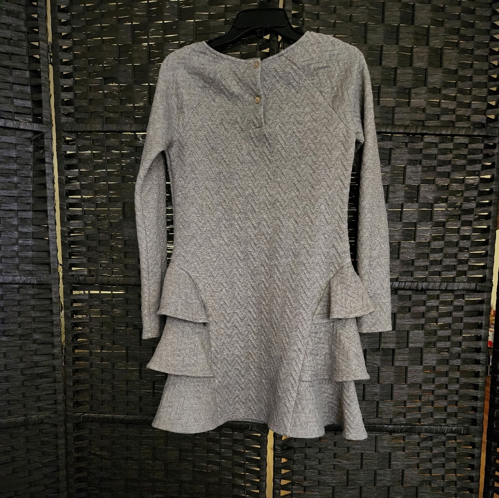 Patterned Series: Glittery Chevron Style Ruffle Dress - Picture 7 of 9